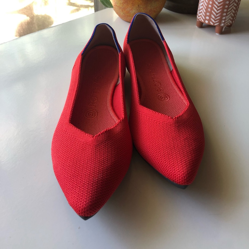 Rothy's Red Pointed Toe Flats